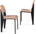 Tattva Woods Dining Chairs, Vintage Wood Metal Home Kitchen Breakfast Cafe Chairs, Backrest Stool, Study Chair, Modern Commercial Conference Restaurant Chairs, Oak Seat-2-Pcs Set - Image 7