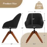 Modern Solid Indian Teak Wood Upholstered Dining Chair – Contemporary Sculpted Design (set of 2) - Image 8