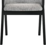 Tattva Woods Renzo Light Fabric Wood Dining Side Chairs-Set of 2, 18" SH, Gray/Black - Image 2