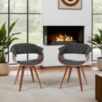 Indian Teak Wood Modern Arm Chair – Mid Century Design - Image 7