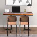 Tattva Woods Dining Chairs, Vintage Wood Metal Home Kitchen Breakfast Cafe Chairs, Backrest Stool, Study Chair, Modern Commercial Conference Restaurant Chairs, Oak Seat-2-Pcs Set - Image 3
