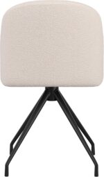 Tattva Woods Swivel Task Chair with Sloped Arms for Home Office in White Boucle with Oil Rubbed Bronze Frame - Image 8