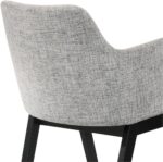 Tattva Woods Renzo Light Fabric Wood Dining Side Chairs-Set of 2, 18" SH, Gray/Black - Image 3