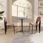 Tattva Woods Dining Chairs, Vintage Wood Metal Home Kitchen Breakfast Cafe Chairs, Backrest Stool, Study Chair, Modern Commercial Conference Restaurant Chairs, Oak Seat-2-Pcs Set - Image 4