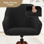 Modern Solid Indian Teak Wood Upholstered Dining Chair – Contemporary Sculpted Design (set of 2) - Image 6