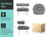 Tattva Woods Sherpa Boucle Accent Chair – Grey | Modern Barrel Lounge Chair with Gold Metal Legs | Fluffy Upholstered Side Chair for Living Room, Bedroom & Small Spaces - Image 6