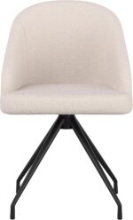 Tattva Woods Swivel Task Chair with Sloped Arms for Home Office in White Boucle with Oil Rubbed Bronze Frame - Image 11