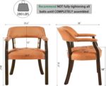 Tattva Woods Upholstered Captain Dining Chair with Arms – Orange PU Leather | Solid Wood Frame | Accent & Office Chair (Single) - Image 8