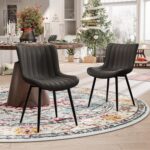 Modern Solid Indian Teak Wood Dining Chair – Premium Upholstered Minimal Design (Set of 2) - Image 3