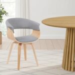 Indian Teak Wood Modern Dining Arm Chair – Mid Century Design