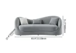 Ryan Gray Velvet Upholstered Sofa 3-Seater Sofa Solid Wood Frame - Image 5