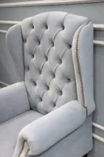 Solid Wood Wing Chair with Deep Seat Comfort & Classic Elegant Design - Image 4