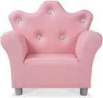 Pink Faux Leather Child’s Crown-Back Armchair (Kid’s Furniture) - Image 3