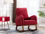 Rocking Chair Mid-Century Modern Nursery Rocking Armchair Upholstered Tall Back Accent Glider Rocker for Living Room - Image 10