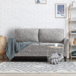 Zinus Classic Sofa 2 Seater Loveseat Fabric Chair Lounge Couch in Soft Grey