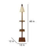 Andre Wooden Floor Lamp with Brown Base and Jute Fabric Lampshade (BULB NOT INCLUDED) - Image 9