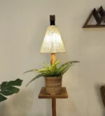 Andre Wooden Floor Lamp with Brown Base and Jute Fabric Lampshade (BULB NOT INCLUDED) - Image 4