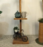 Andre Wooden Floor Lamp with Brown Base and Jute Fabric Lampshade (BULB NOT INCLUDED) - Image 5