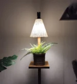 Andre Wooden Floor Lamp with Brown Base and Jute Fabric Lampshade (BULB NOT INCLUDED) - Image 7