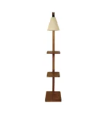 Andre Wooden Floor Lamp with Brown Base and Jute Fabric Lampshade (BULB NOT INCLUDED) - Image 8