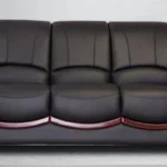 Leatherette 3 Seater Sofa in Eerie Black Colour