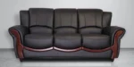 Leatherette 3 Seater Sofa in Eerie Black Colour