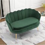 Velvet Flared Arm Loveseat - Image 9