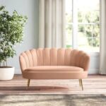 Velvet Flared Arm Loveseat