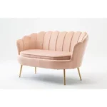 Velvet Flared Arm Loveseat - Image 2