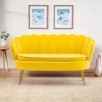 Velvet Flared Arm Loveseat - Image 8