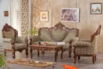 Solid Wood Czar Carved Sofa Set - Image 7