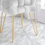 Flemin Wide Velvet Tufted Square Cocktail Ottoman - Image 3