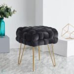 Flemin Wide Velvet Tufted Square Cocktail Ottoman - Image 8