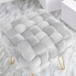 Flemin Wide Velvet Tufted Square Cocktail Ottoman - Image 9
