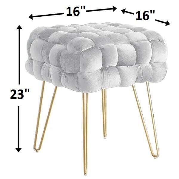 Flemin Wide Velvet Tufted Square Cocktail Ottoman - Image 7