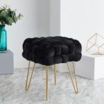 Flemin Wide Velvet Tufted Square Cocktail Ottoman - Image 4