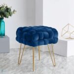Flemin Wide Velvet Tufted Square Cocktail Ottoman - Image 5