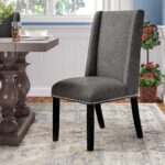 Wooden Back Side Dinning Chair in Medium Gray - Image 14