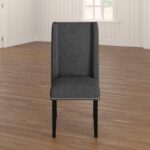 Wooden Back Side Dinning Chair in Medium Gray - Image 12