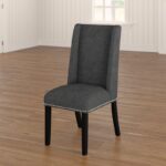 Wooden Back Side Dinning Chair in Medium Gray - Image 11