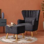 Harden Wide Tufted Wingback Chair and Ottoman - Image 7