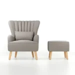 Harden Wide Tufted Wingback Chair and Ottoman - Image 3
