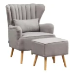 Harden Wide Tufted Wingback Chair and Ottoman - Image 2