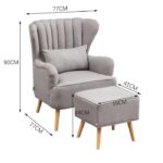 Harden Wide Tufted Wingback Chair and Ottoman - Image 4