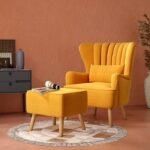 Harden Wide Tufted Wingback Chair and Ottoman - Image 5