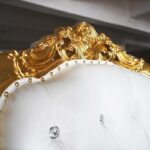 Wooden Luxurious Maharaja High Back throne Gold Leaf Chair - Image 4