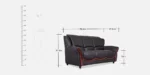 Leatherette 3 Seater Sofa in Eerie Black Colour - Image 2