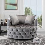 Wide Tufted Barrel chair Tufted Arm Chair - Image 3