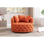 Wide Tufted Barrel chair Tufted Arm Chair - Image 2
