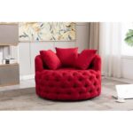 Wide Tufted Barrel chair Tufted Arm Chair - Image 4